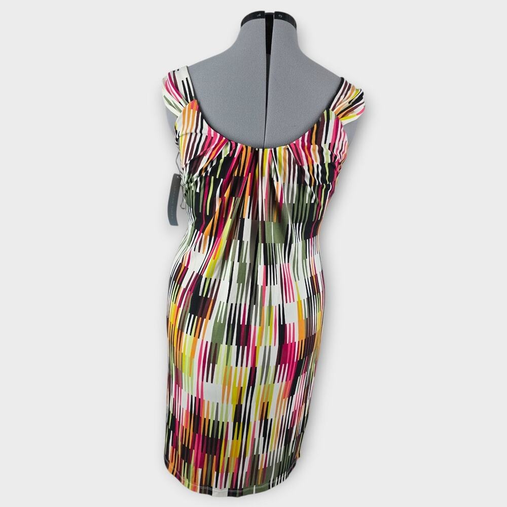 London Times Dress Women's 12  Abstract Geo Pattern Sleeveless Stretch Midi  NWT - Picture 3 of 9